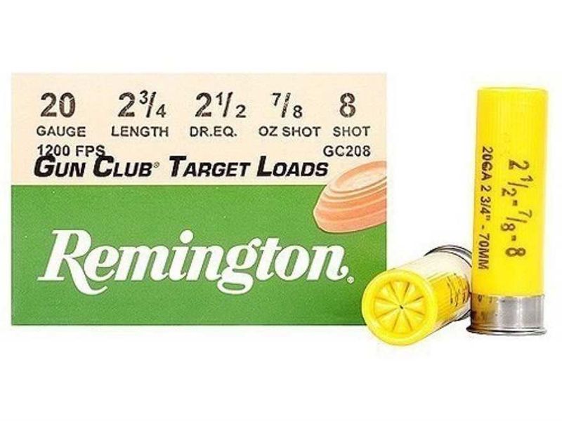 Remington Gun Club Target Load 20 Gauge, 23/4" 7/8 oz. 8 Shot, 25
