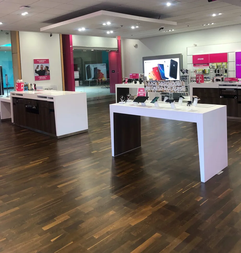 Interior photo of T-Mobile Store at Lakewood Center, Lakewood, CA