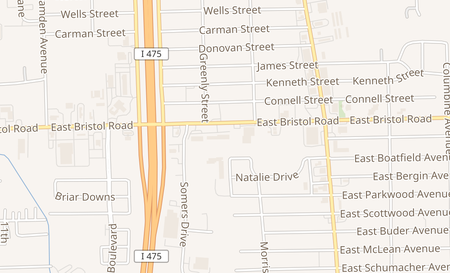 map of 1384 E Bristol Rd Burton, MI 48529