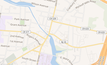map of 117 Franklin St Hightstown, NJ 08520