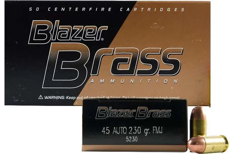 CCI Blazer Brass .45 Auto 230 Grain FMJ, 50 Rounds 5230 - CCI