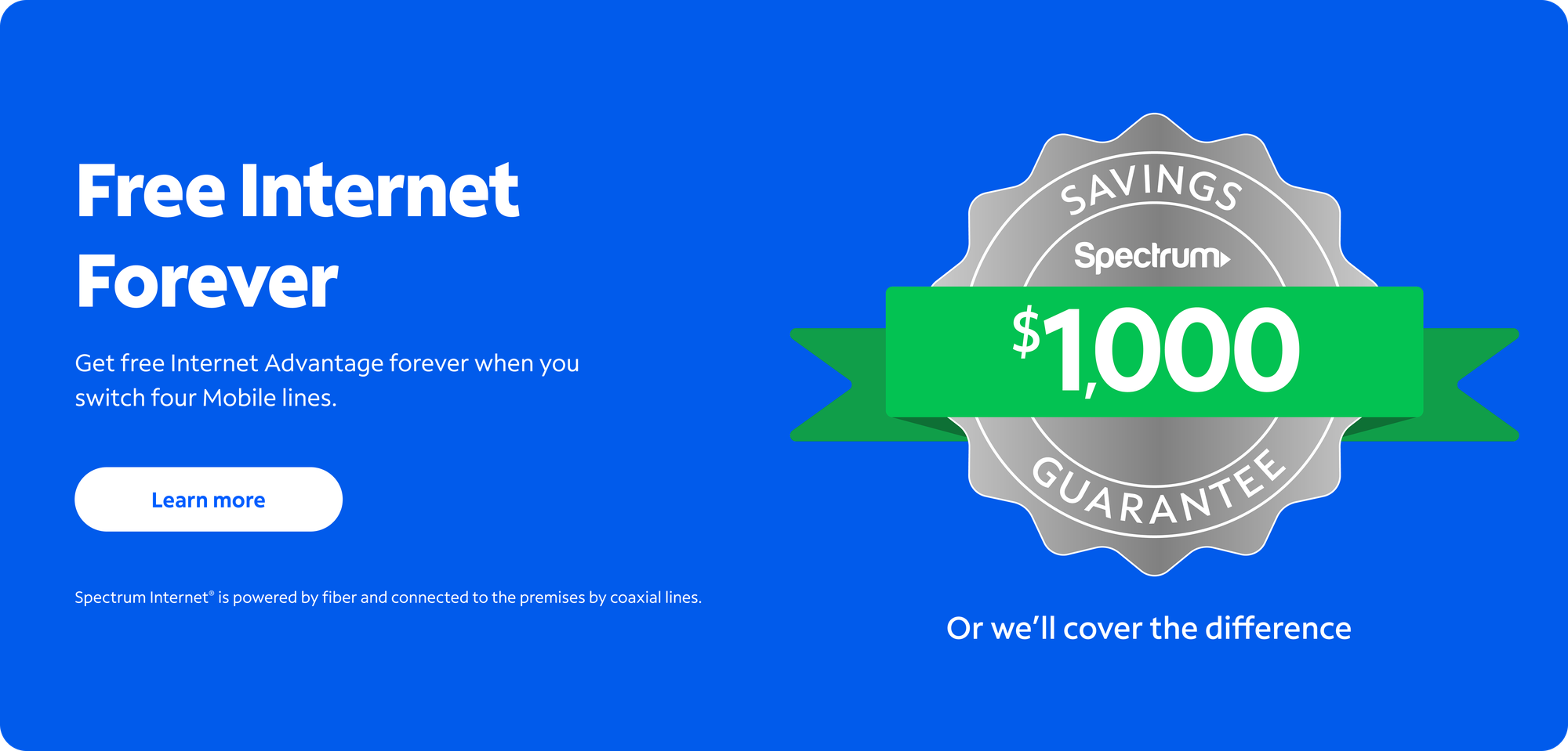 Free Internet Forever banner part of Savings Guarantee series
