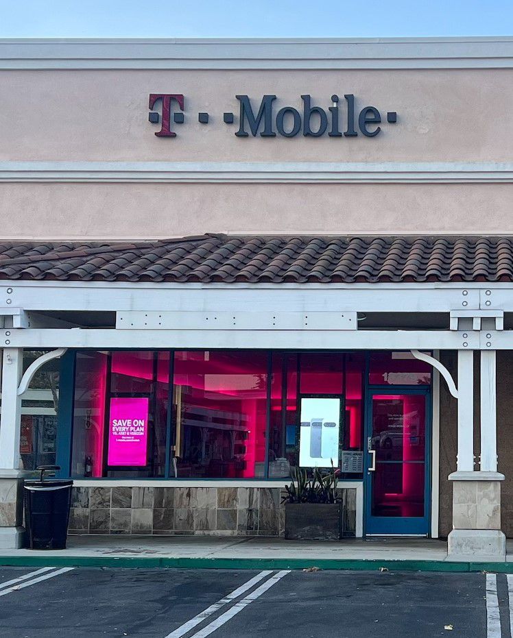 Exterior photo of T-Mobile Store at Poway Rd & Community Rd, Poway, CA