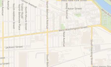 map of 2001 W. Washington B B2 Indianapolis, IN 46222