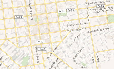 map of 143 E King St Lancaster, PA 17602