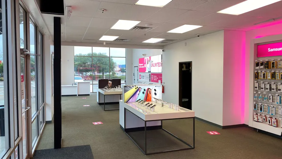 Interior photo of T-Mobile Store at Creekside Way & Town Center Dr, New Braunfels, TX
