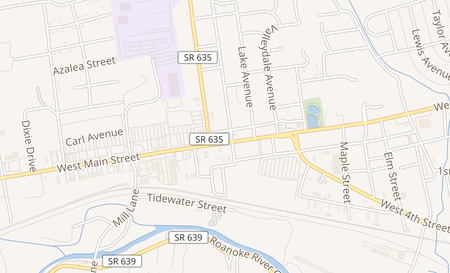 map of 1101 W Main St Salem, VA 24153