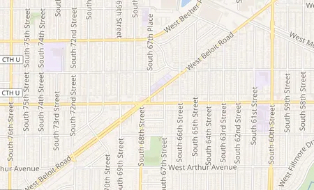 map of 1337 W Oklahoma Ave Milwaukee, WI 53215