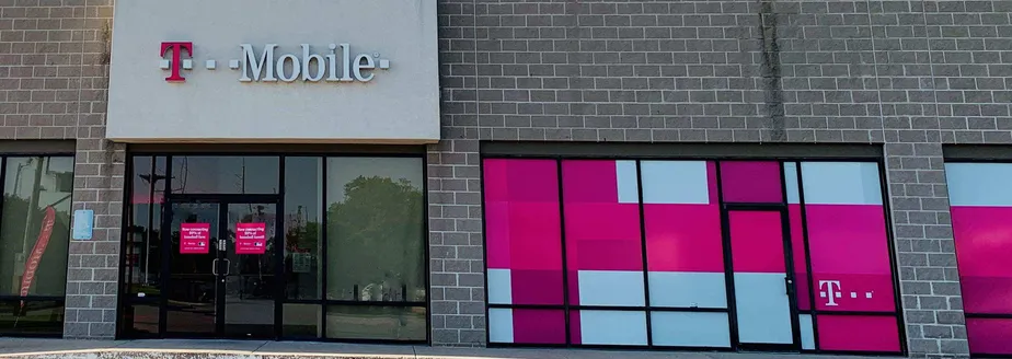 Exterior photo of T-Mobile store at South Rock Rd & E Kellogg Ave, Wichita, KS