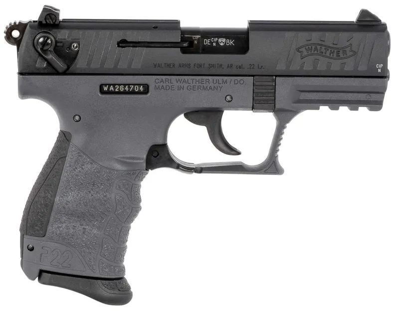 Walther P22Q .22 LR Pistol 5120765 10+1 3.42", Tungsten Gray/Black - Walther