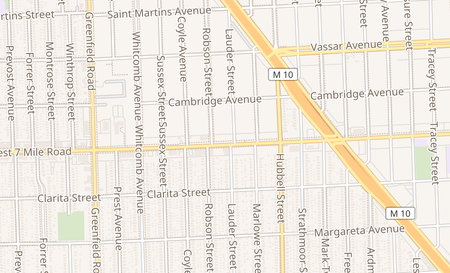 map of 14814 W. 7 Mile Road Detroit, MI 48235