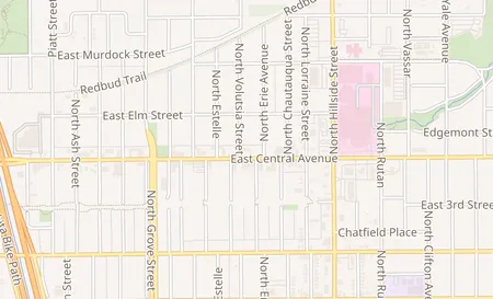 map of 2804 E. Central Wichita, KS 67214