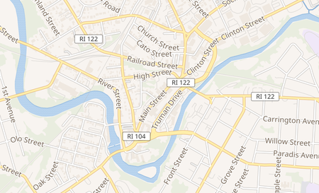 map of 118 Main Street Woonsocket, RI 02895