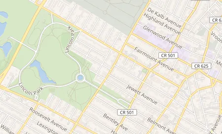 map of 733 West Side Avenue Jersey City, NJ 07306