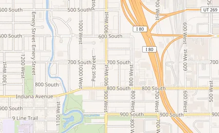 map of 715 S. 900 West, Ste F Salt Lake City, UT 84104