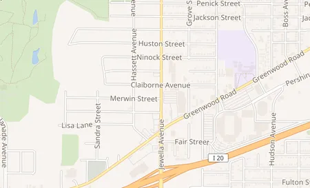 map of 3610 Jewella Ave Shreveport, LA 71109