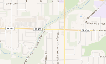 map of 1071 Park Ave West Mansfield, OH 44906