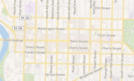 map of 551 Penn Street Reading, PA 19601