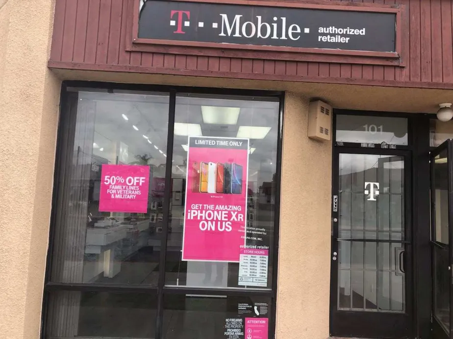 Exterior photo of T-Mobile store at E Garvey & N New, Monterey Park, CA