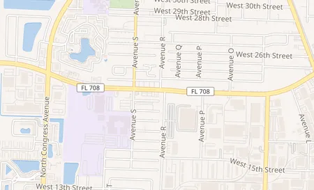 map of 1501 W Blue Heron Blvd Riviera Beach, FL 33404