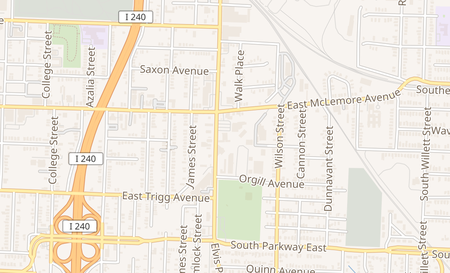 map of 1178 S Bellevue Blvd Memphis, TN 38106