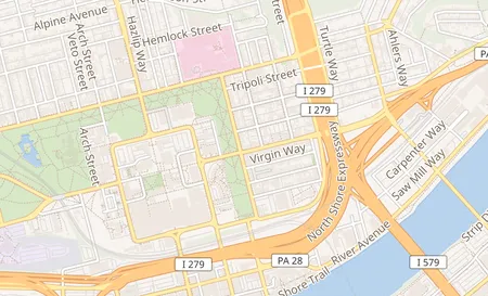 map of 402 E Ohio Street Pittsburgh, PA 15212