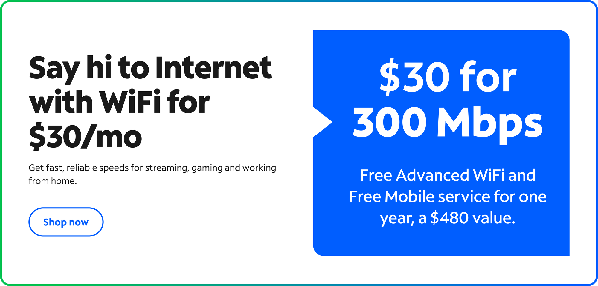 $30/mo for 300 Mbps from Spectrum