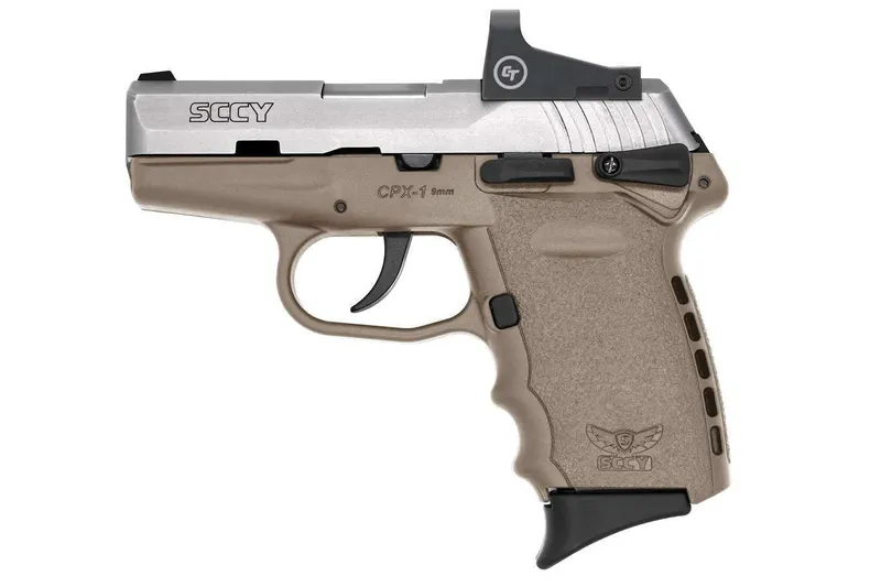 SCCY CPX-1 9mm Pistol w/ Crimson Trace Red Dot CPX1TTDERD FDE Frame/Stainless Slide 10rd 3.1" - SCCY