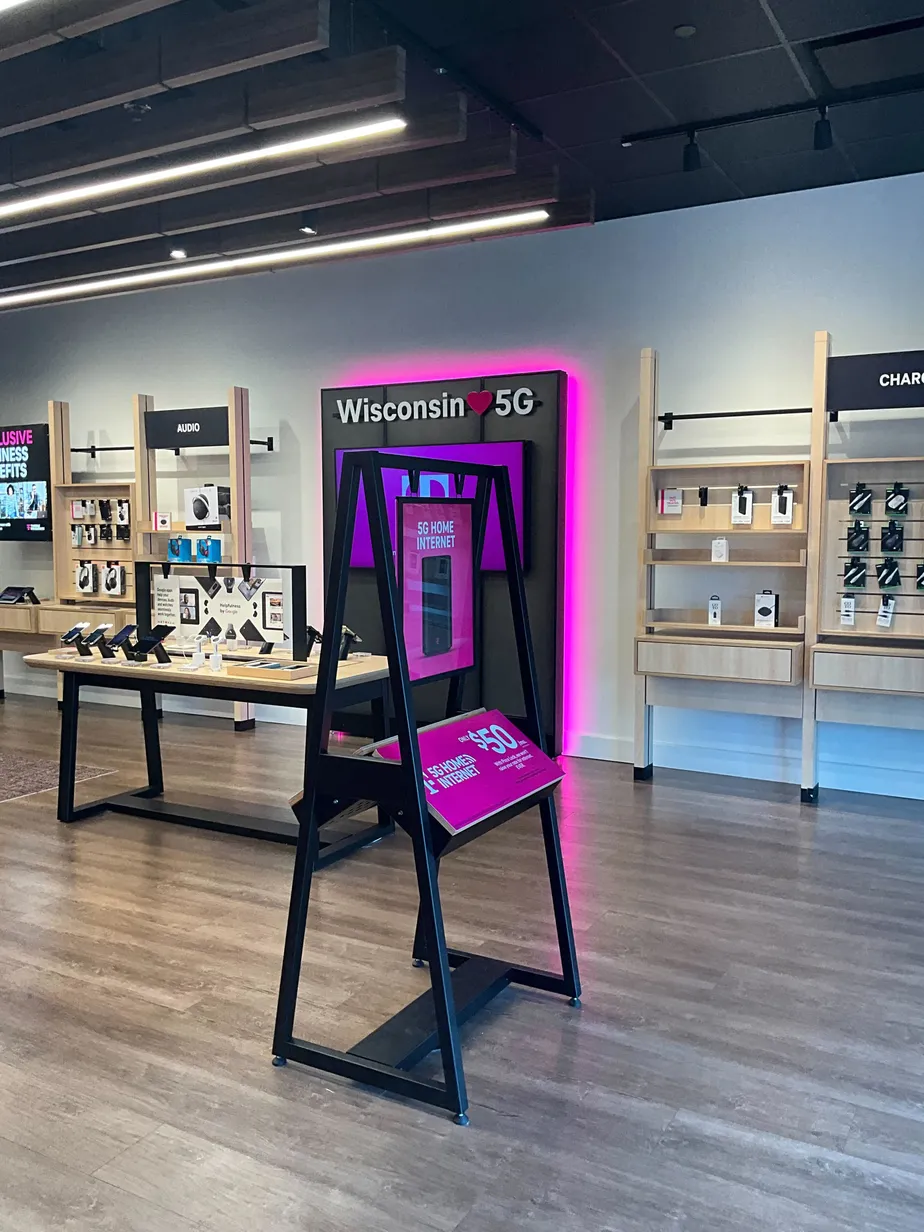 Interior photo of T-Mobile Store at 77th St & 76th St, Pleasant Prairie, WI