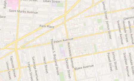 map of 1692 Pitkin Ave Brooklyn, NY 11212