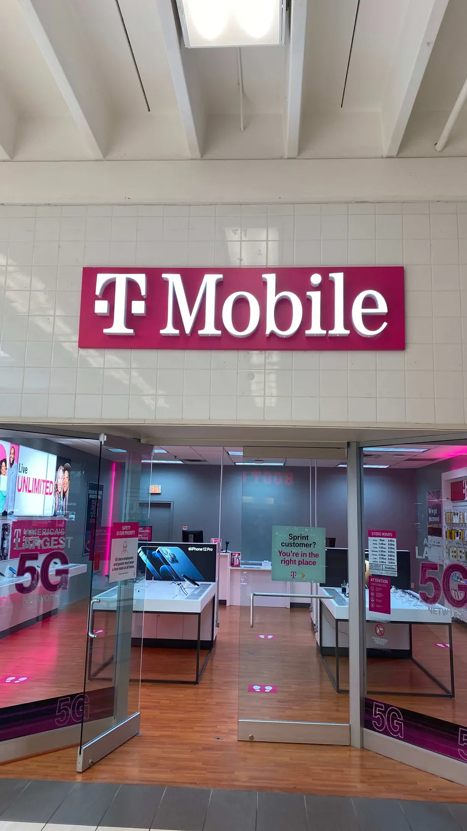 Exterior photo of T-Mobile store at Wichita Falls Mall 3, Wichita Falls, TX