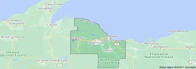 map of Marquette County, MI 49865