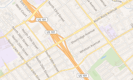 map of 1508 Alum Rock Ave San Jose, CA 95116