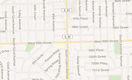 map of 9856 S Cicero Ave # Unit B Oak Lawn, IL 60453