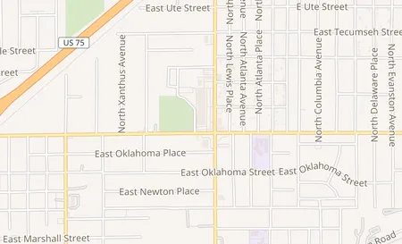 map of 1522 N Lewis Ave Tulsa, OK 74110