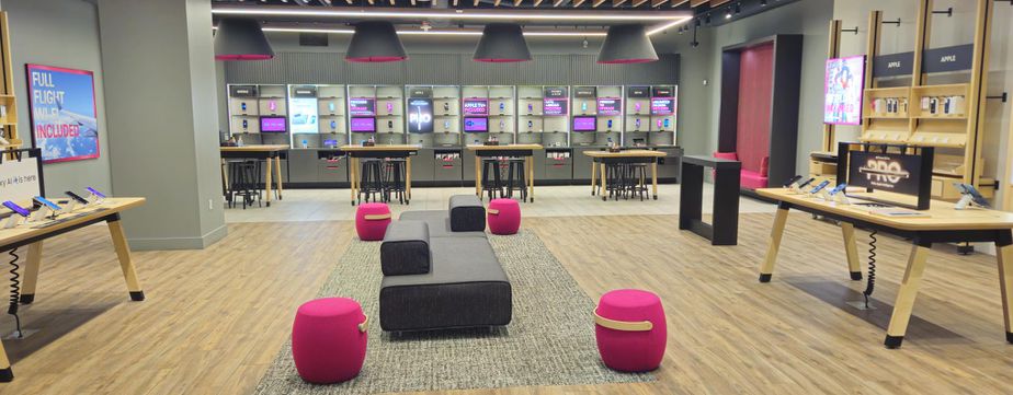 Interior photo of T-Mobile Store at American Dream Mall, East Rutherford, NJ