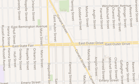 map of 1555 E Outer Dr Detroit, MI 48234