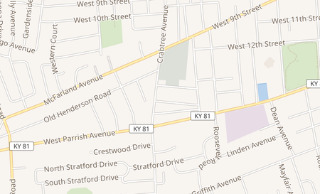 map of 1417 Bosley Road Owensboro, KY 42301
