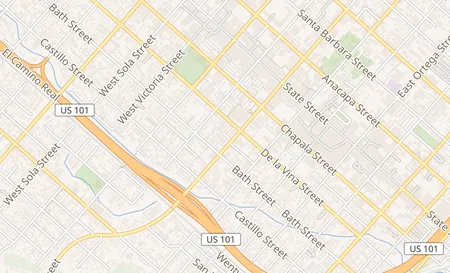 map of 220 W. Carrillo Street Suite 6 Santa Barbara, CA 93101