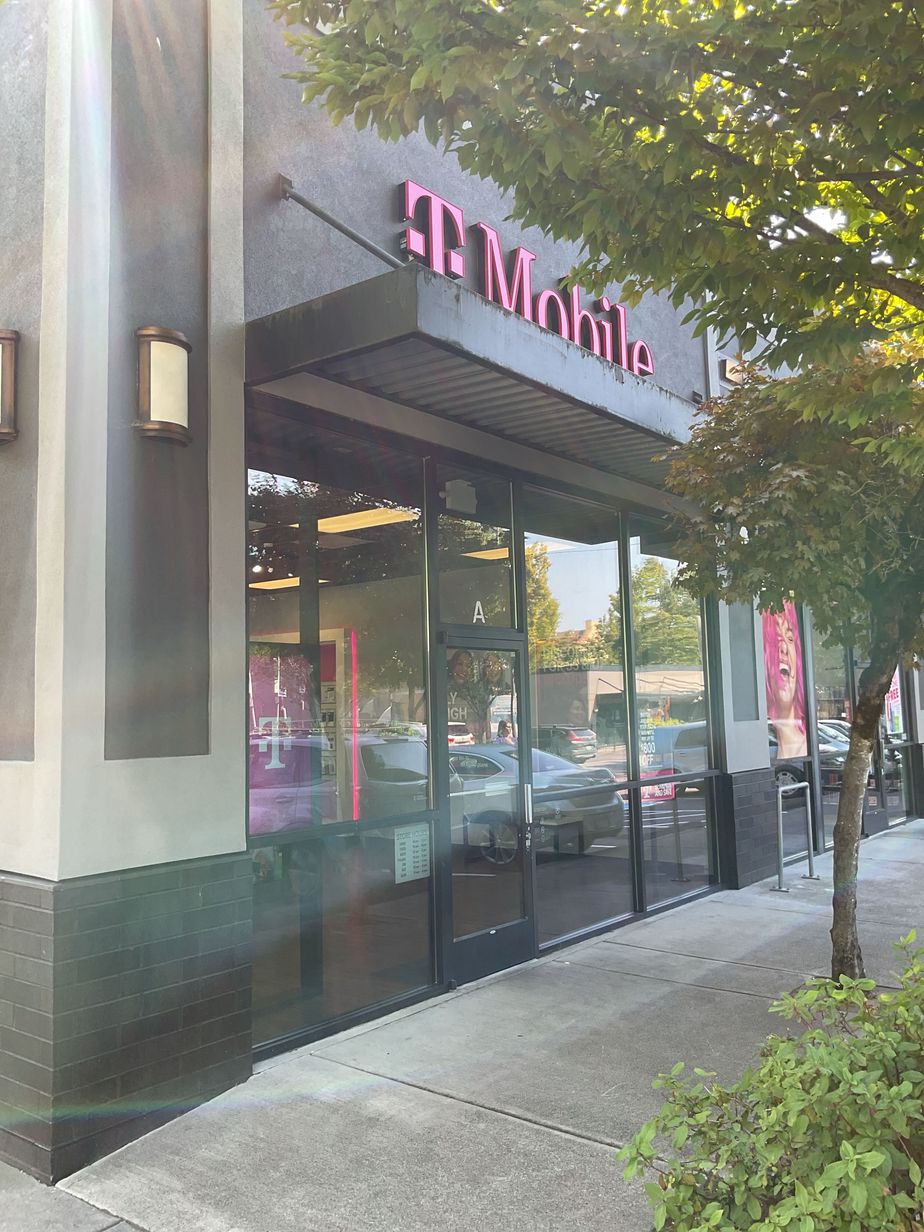Exterior photo of T-Mobile Store at Cesar E Chavez & Halsey, Portland, OR