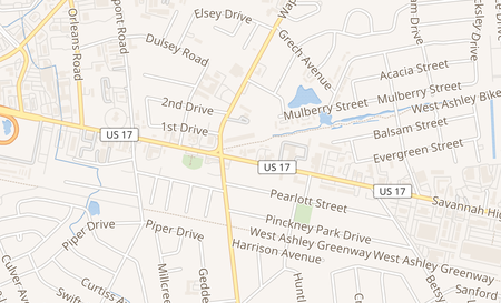 map of 1750 Savannah Hwy Ste. E Charleston, SC 29407