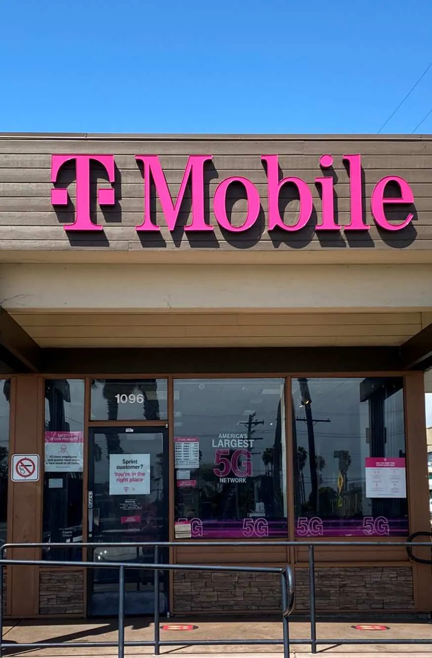 Exterior photo of T-Mobile store at Garnet Ave & Dawes St, San Diego, CA