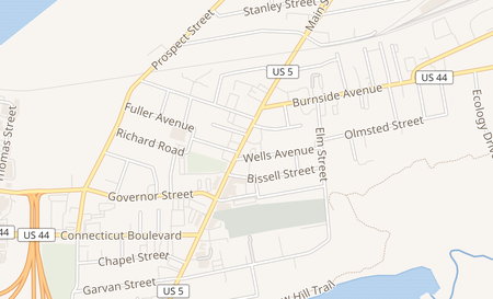 map of 1088 Main St East Hartford, CT 06108
