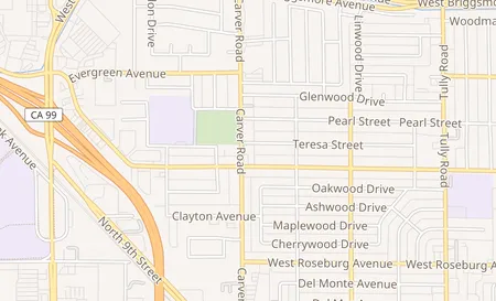 map of 1412 Carver Road Modesto, CA 95350