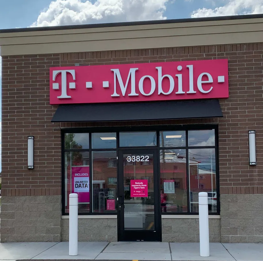 Exterior photo of T-Mobile store at Van Dyke & Denwood Dr, Sterling Heights, MI