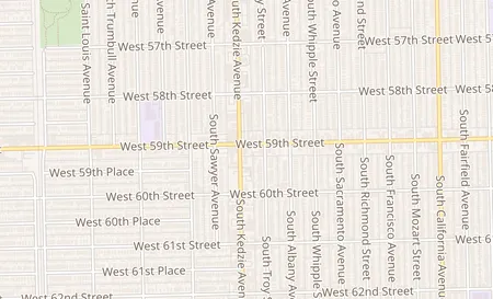 map of 5901 S Kedzie Chicago, IL 60629