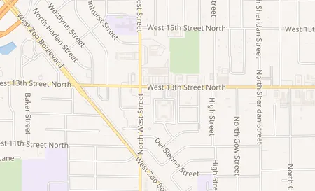 map of 3805 W 13th St N Wichita, KS 67203