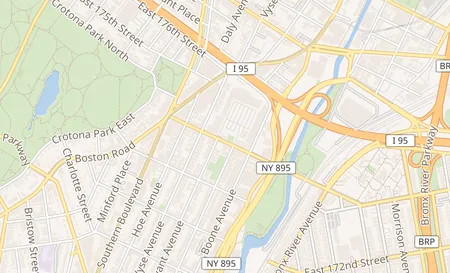 map of 985 East 174th Street Bronx, NY 10460