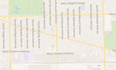 map of 5960 W Grand Ave Chicago, IL 60639