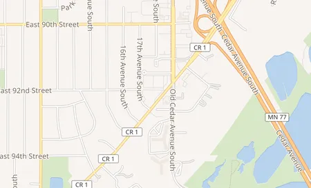 map of 1722 E Old Shakopee Rd Bloomington, MN 55425
